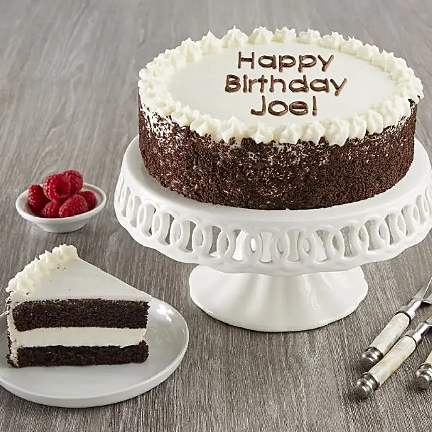 Personalized Chocolate and Vanilla Cake Happy Birthday