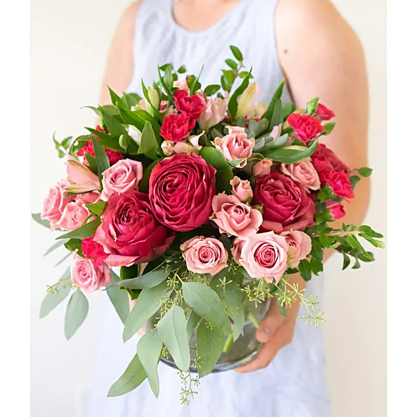 Pink Rose Succulent Garden Regular