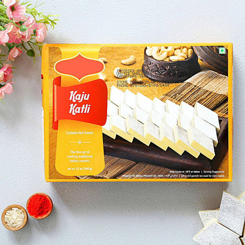 Punjabi Veera Rakhi And Almonds With Kaju Katli