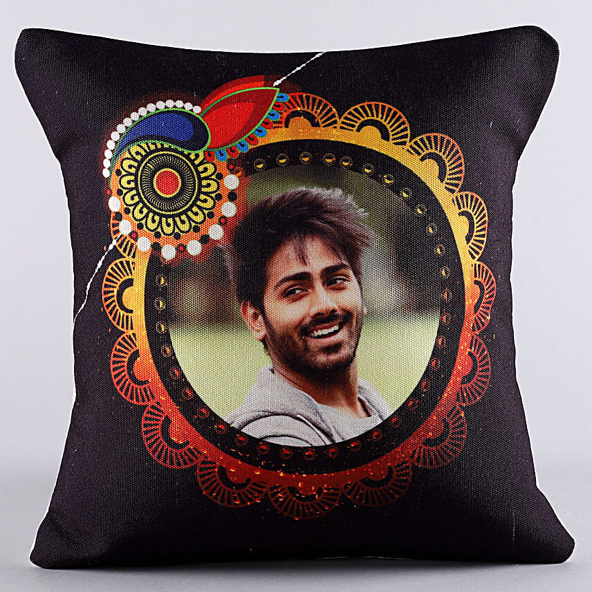 Set of 2 Rakhi and Personalised LED Cushion