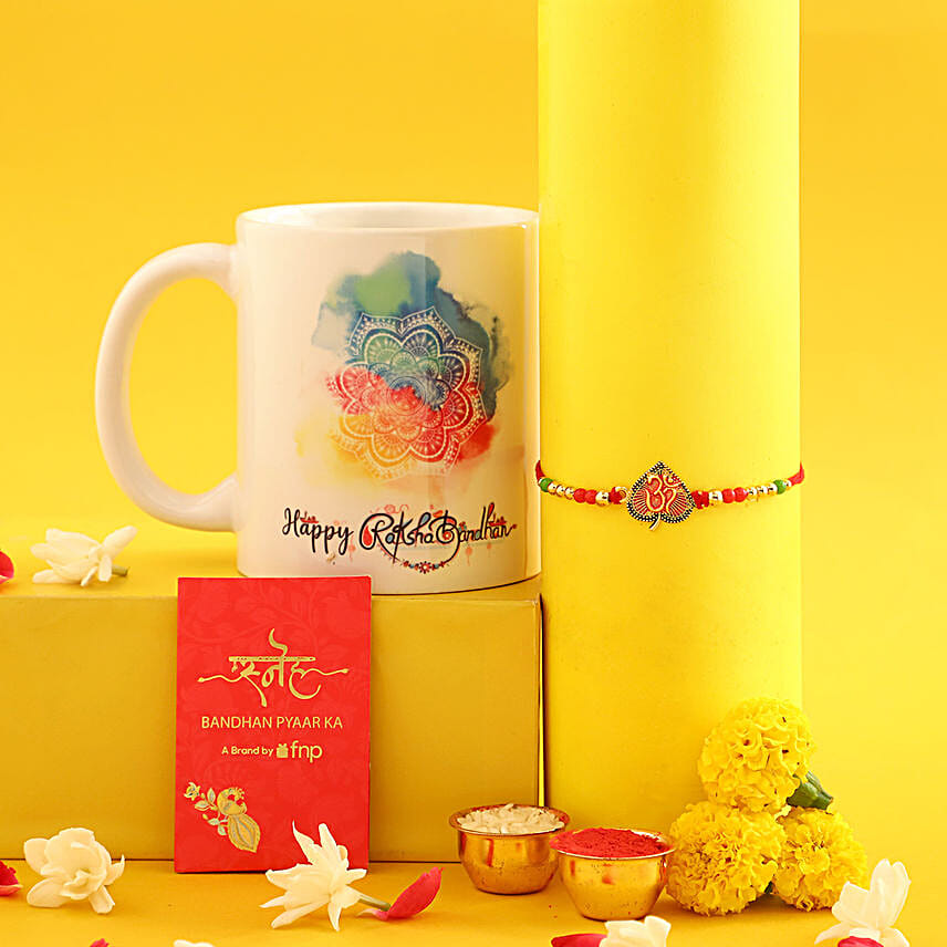 Sneh Beetal Leaf Om Rakhi & Rakshabandhan Mug