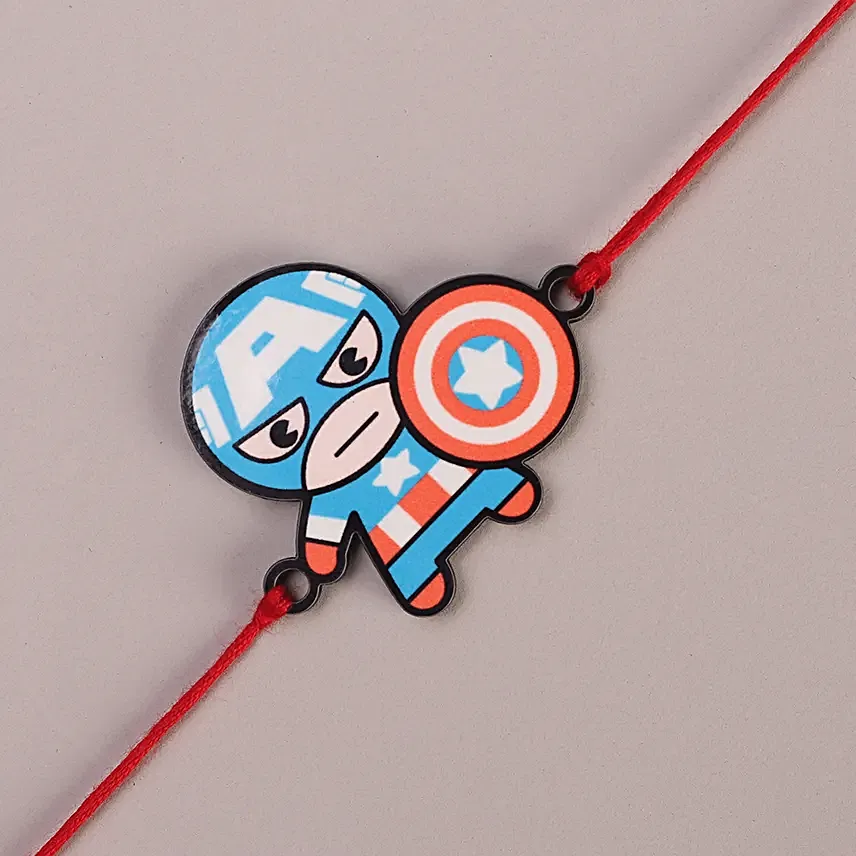 Sneh Captain America Rakhi N Plushy Toy Set