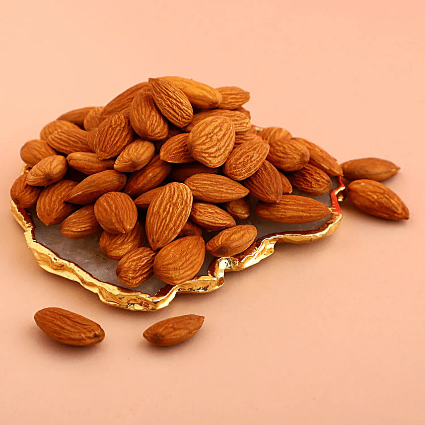 Sneh Leaf Rakhi With Almonds & Ferrero Rocher
