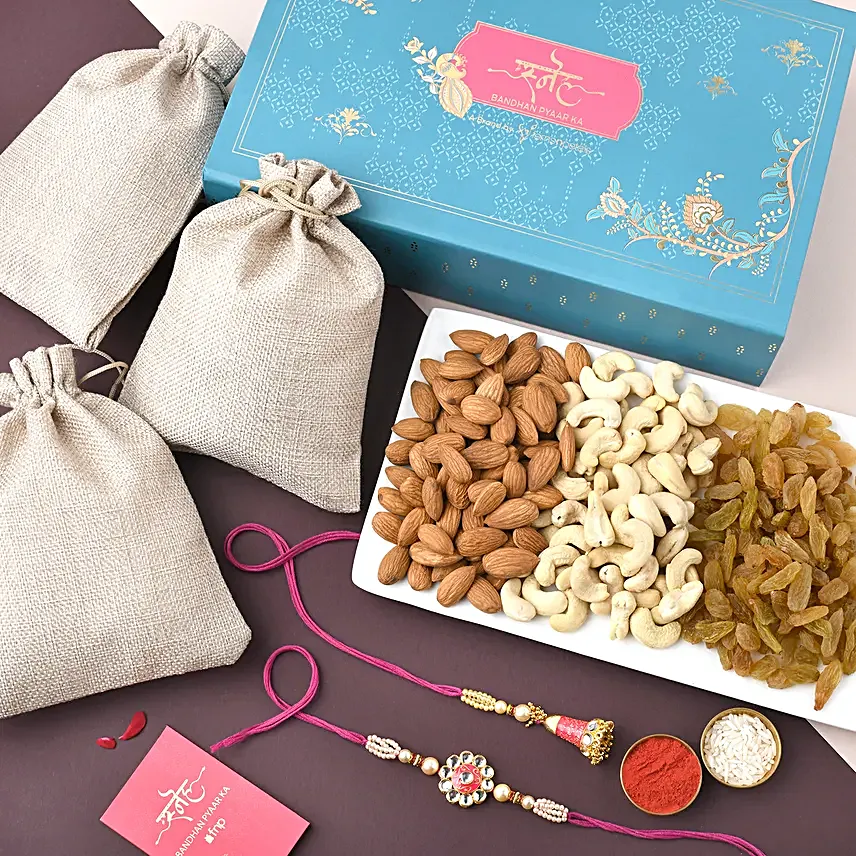 Sneh Meenakari Bhaiya Bhabhi Rakhi with Delectable Chocolate Treat