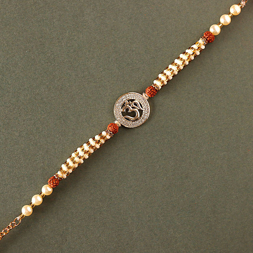 Sneh Om Pearl Rakhi With Soan Papdi & Ferrero Rocher
