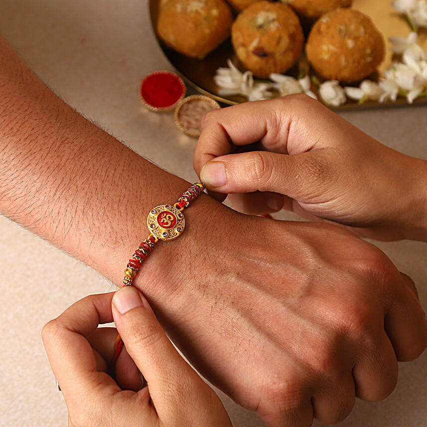 Sneh Om Rakhi With Soan Papdi & Almonds