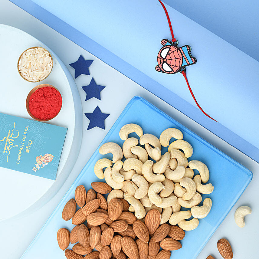 Sneh Spiderman Marvel Rakhi N Dry Fruits Combo