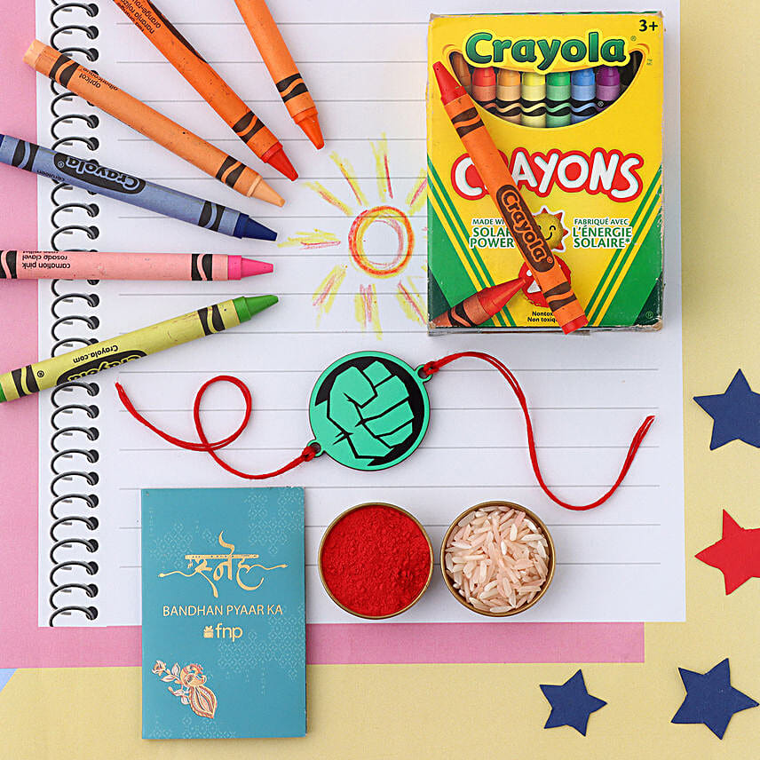 Sneh Thor Kids Rakhi N Crayola Combo