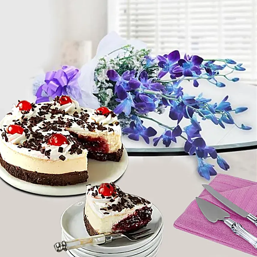 Sumptuous Cheesecake With Orchids