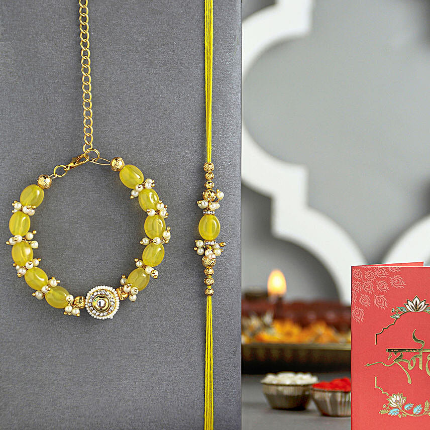 Sunkissed Pearl Bhaiya Bhabhi Rakhi N Lindt Lindor Pack