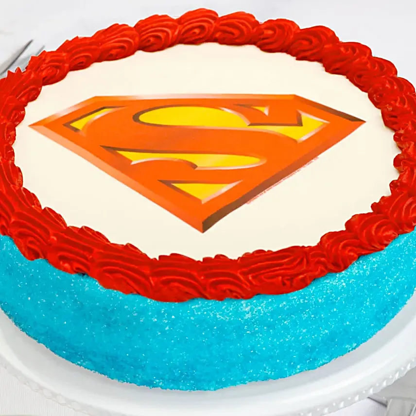 Superman Theme Chocolate Cake