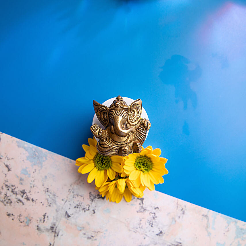 Sweet Delicacies and Brass Ganesha Idol Set