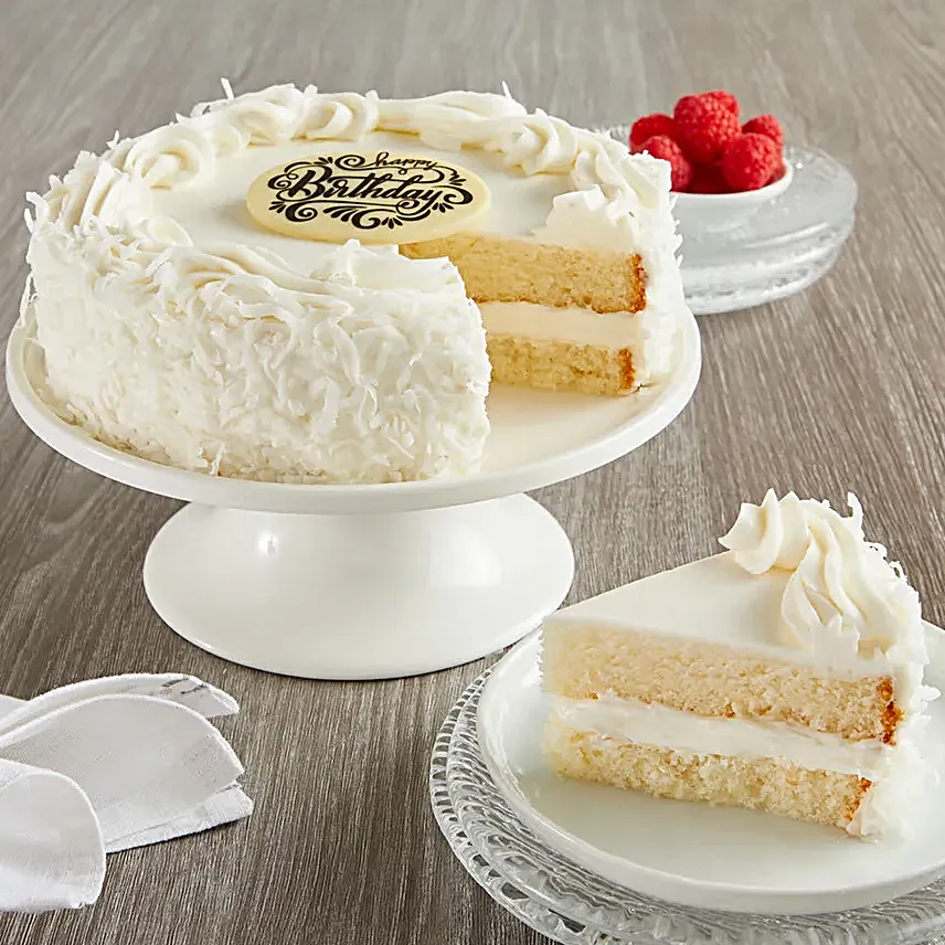 Tempting Coconut Vanilla Cream Cake
