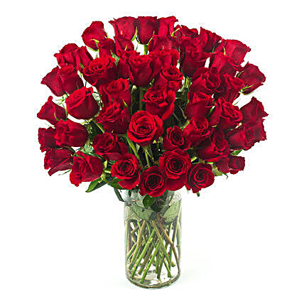 50 Red Roses:Valentine Flowers to USA