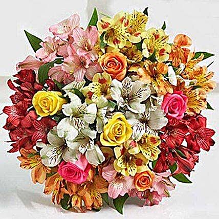 Assorted Lilies And Roses:Send Lilies to USA