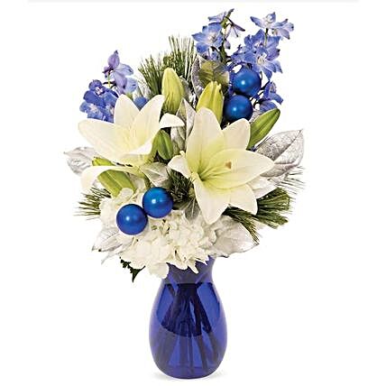 Pearly Winter Lily Bouquet:Send Carnation Flower to USA