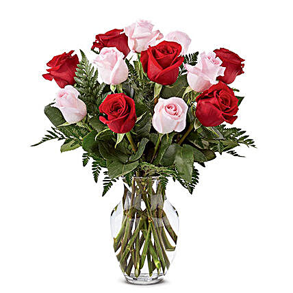 Red And Pink Roses Bunch