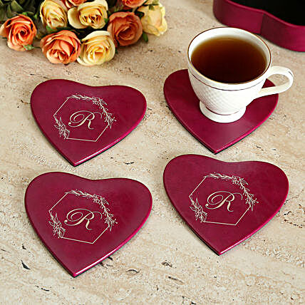 Personalised Love Coaster Set of 4:Personalised Mugs USA