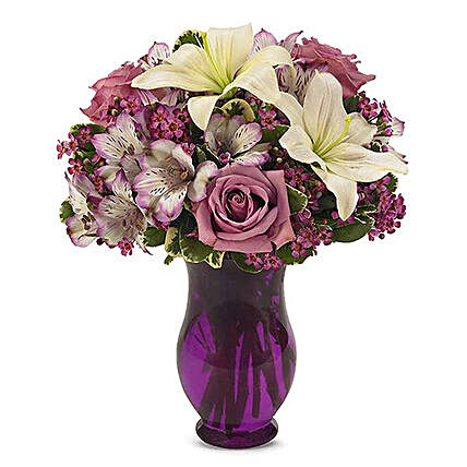 Alluring Mixed Flowers Vase Arrangement