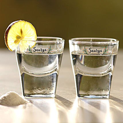 Ocean Personalised Shot Glass Set Of 2:Send Propose Day Gifts to USA