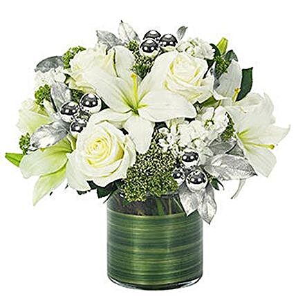 Easter Special White Asiatic Lilies Arrangement:Send Easter Gifts to USA