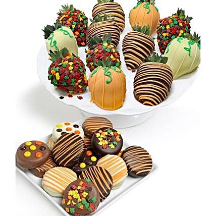 Fall Chocolate Covered Strawberries And Oreo Cookies:Send Bhai-Dooj Chocolates to USA