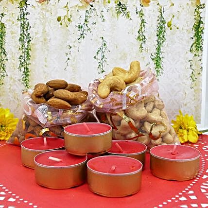 Diwali Designer Diya And Dry Fruits