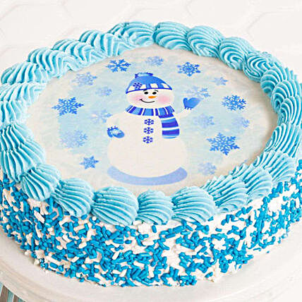 Delectable Snowman Theme Cake:Send Christmas Cakes to USA