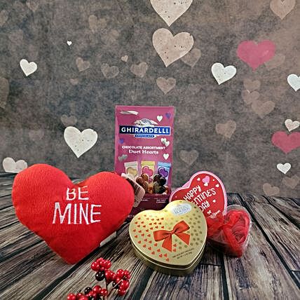 Happy V Day Chocolates With Soaps And Pillow