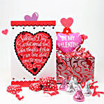 Valentines Gift Box With Chocolates And Balloons