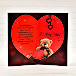 Love Card With Teddy And Ferrero Rocher 16 Pcs