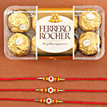 Set Of Traditional Rakhis With Rocher