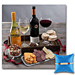 Wine Party Picnic Gift Crate With Rakhi