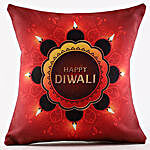 Diwali Wishes LED Cushion And Diyas
