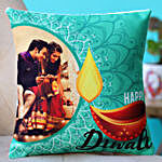 Personalised Green Happy Diwali Cushion