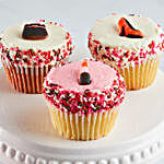 V Day Jumbo Cupcakes With Personalised Greeting Card