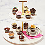 V Day Choco Mini Cupcakes With Personalised Greeting Card