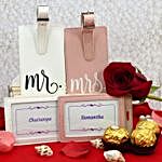 Personalised Couple Luggage Tags And Chocolates