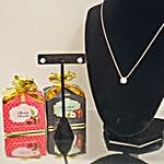 Zirconia Jewelry And Chocolates Gift Set