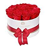 Scarlet Eternal Roses In White Gift Box