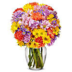Daisies And Carnations Vase Arrangement