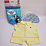 BabyS First Bath Book And 3 Caps Baby Boy Gift Set
