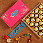 Hanuman Rudraksha Pearl Rakhi And 12 Pcs Ferrero Rocher