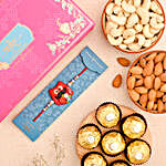 Maroon Owl Kids Rakhi And Dry Fruits With Ferrero Rocher