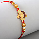 Long Trunk Bal Ganesha Pearl Rakhi For Kids