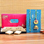 Jhumki Style Pearl Lumba Rakhi Set With Kaju Katli