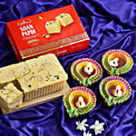 Floral Diyas With Soan Papdi