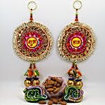 Shubh Labh Door Hangings With Diyas And Almonds