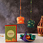 Swan Diya With Bells And Diwali Greeting Card