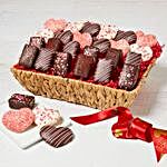 Valentines Day Special Brownies And Sugar Cookies Basket